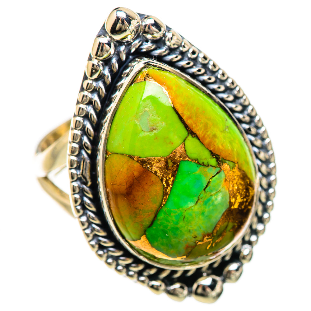Green Copper Composite Turquoise Rings handcrafted by Anasilvercos - RING132999 - Photo 2