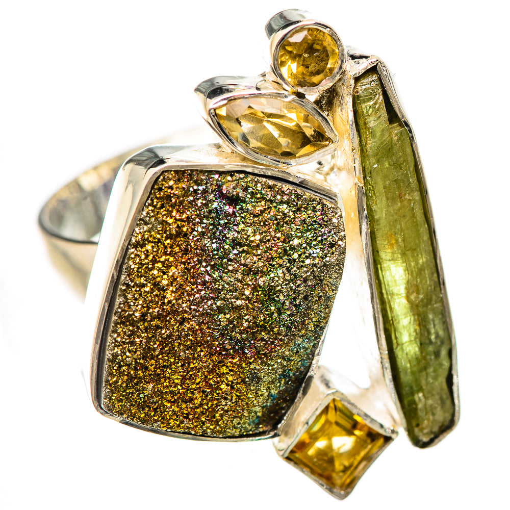 Spectro Pyrite Druzy Rings handcrafted by Anasilvercos - RING133011 - Photo 2