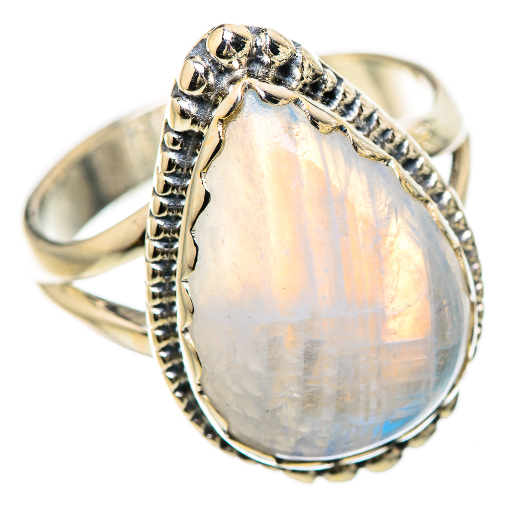 Rainbow Moonstone Rings handcrafted by Anasilvercos - RING133033 - Photo 2