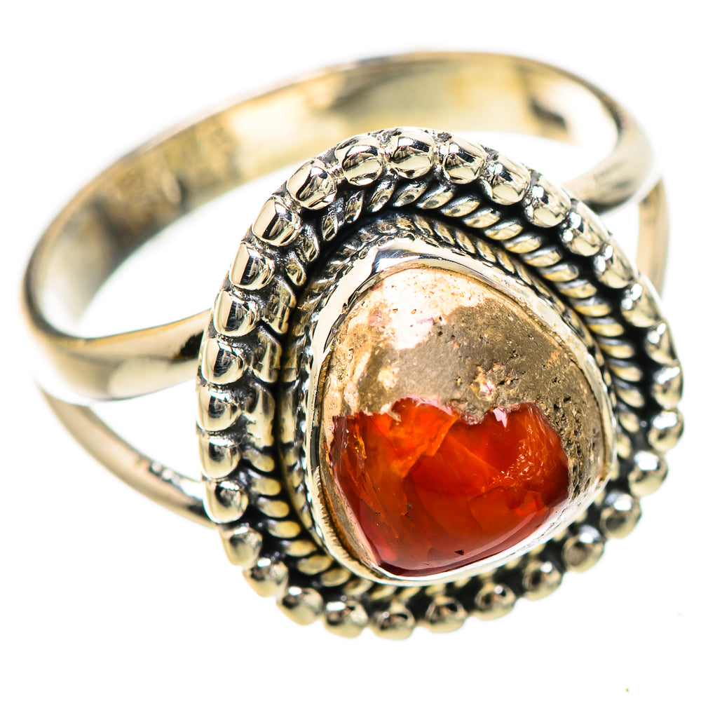 Mexican Fire Opal Rings handcrafted by Anasilvercos - RING133037 - Photo 2