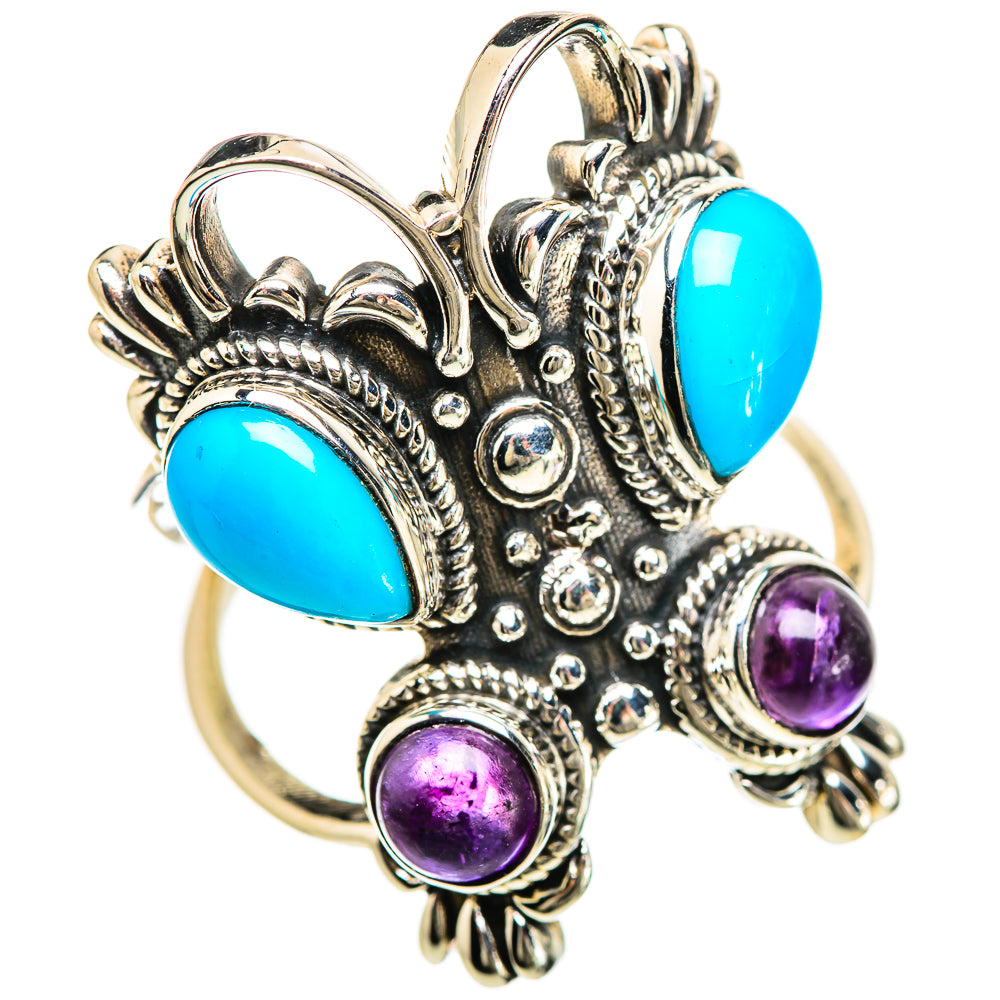 Sleeping Beauty Turquoise Rings handcrafted by Anasilvercos - RING133072 - Photo 2
