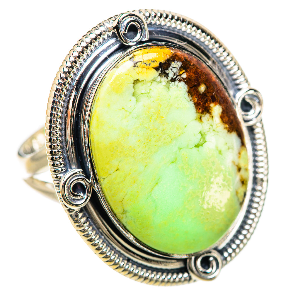 Lemon Chrysoprase Rings handcrafted by Anasilvercos - RING133089 - Photo 2