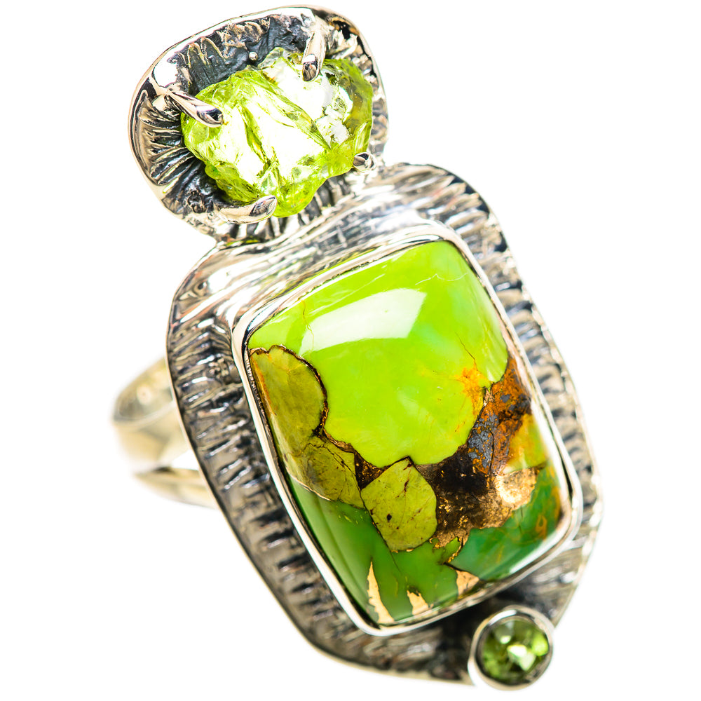 Green Copper Composite Turquoise Rings handcrafted by Anasilvercos - RING133090 - Photo 2