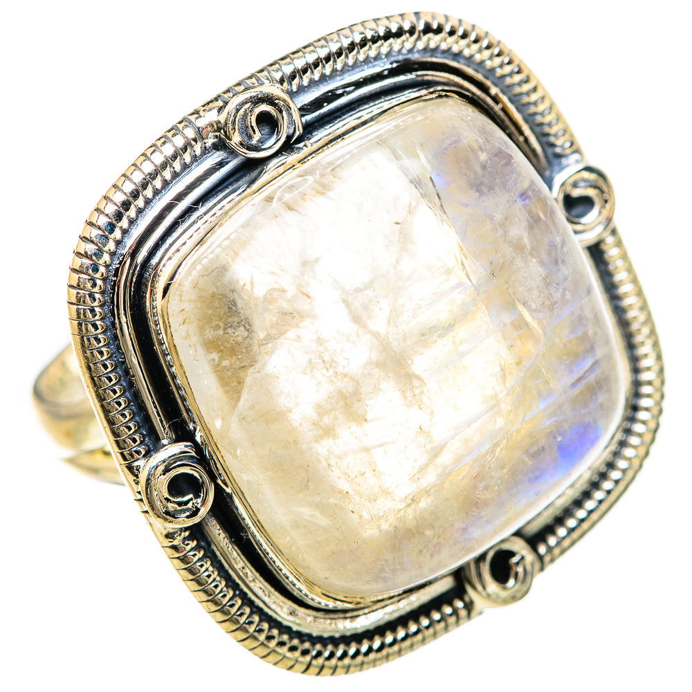 Rainbow Moonstone Rings handcrafted by Anasilvercos - RING133103 - Photo 2