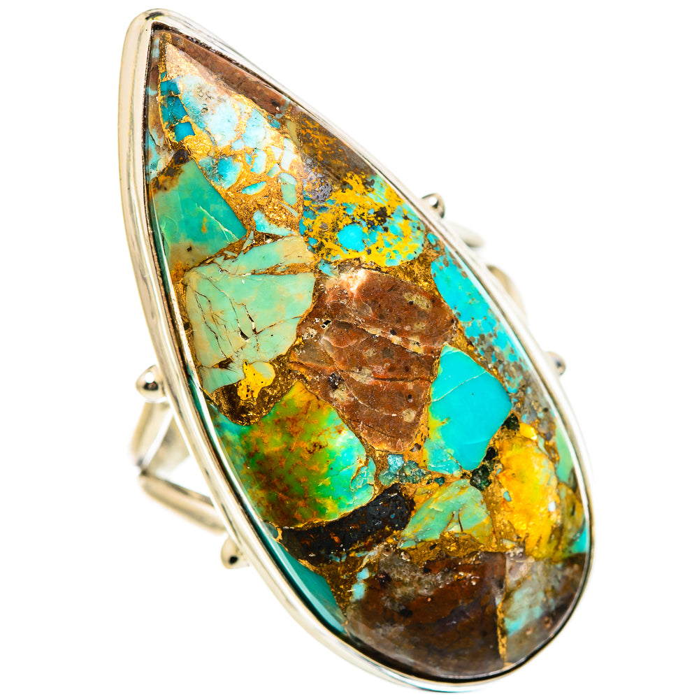 Blue Copper Composite Turquoise Rings handcrafted by Anasilvercos - RING133107 - Photo 2