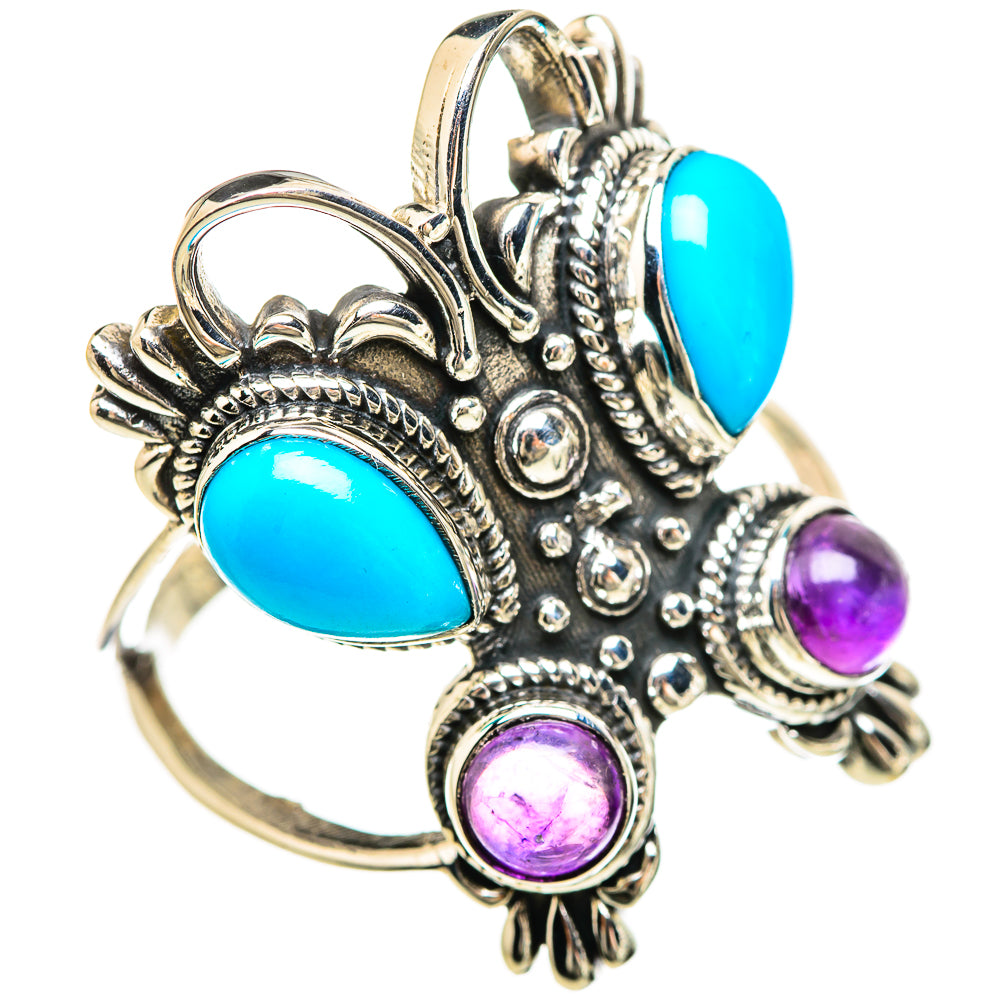 Sleeping Beauty Turquoise Rings handcrafted by Anasilvercos - RING133109 - Photo 2