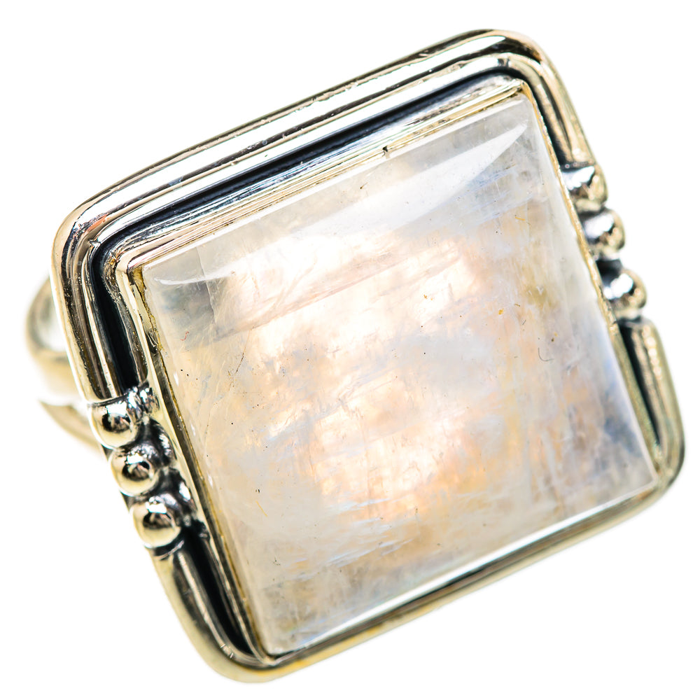Rainbow Moonstone Rings handcrafted by Anasilvercos - RING133133 - Photo 2