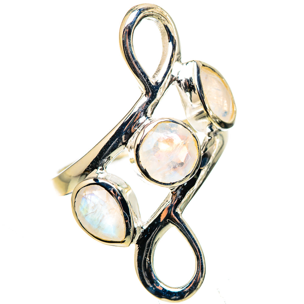Rainbow Moonstone Rings handcrafted by Anasilvercos - RING133210 - Photo 2