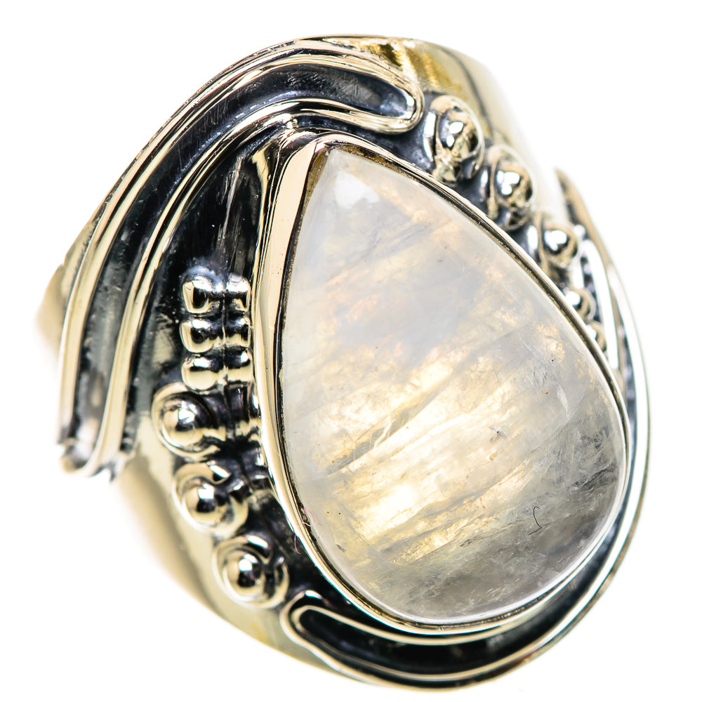 Rainbow Moonstone Rings handcrafted by Anasilvercos - RING133232 - Photo 2
