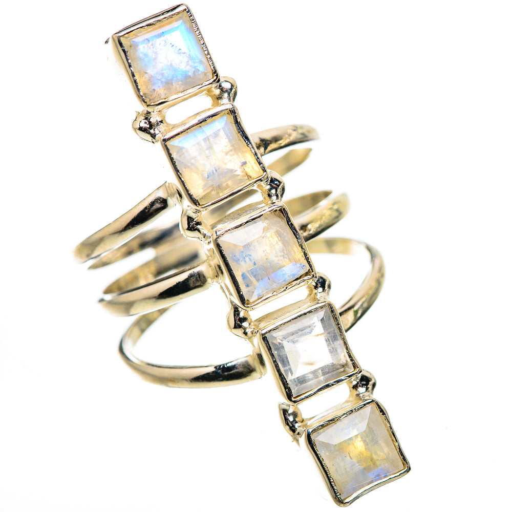 Rainbow Moonstone Rings handcrafted by Anasilvercos - RING133274 - Photo 2