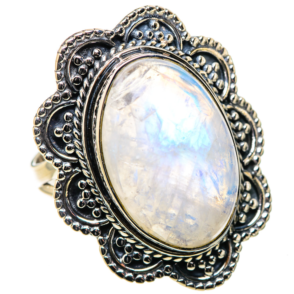 Rainbow Moonstone Rings handcrafted by Anasilvercos - RING133275 - Photo 2