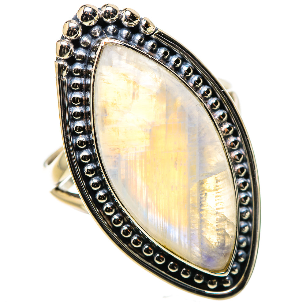 Rainbow Moonstone Rings handcrafted by Anasilvercos - RING133343 - Photo 2
