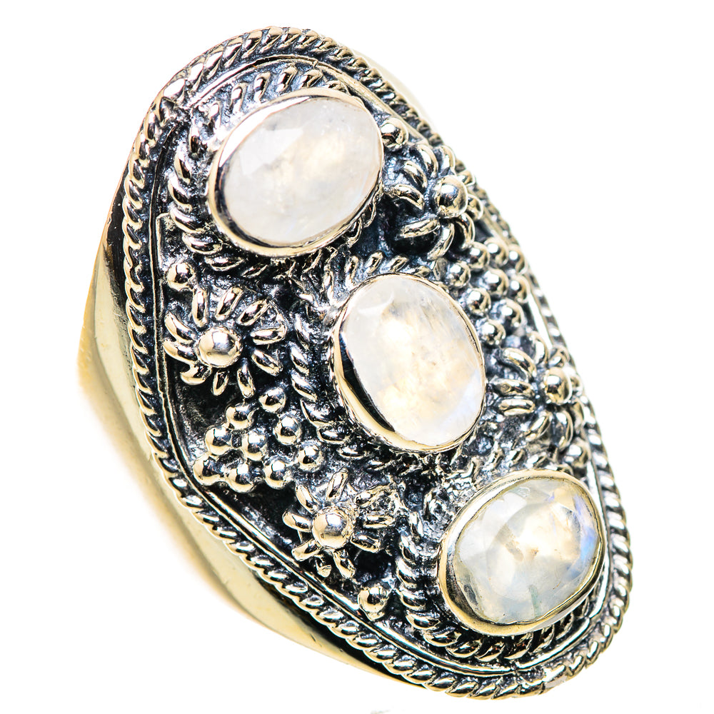 Rainbow Moonstone Rings handcrafted by Anasilvercos - RING133344 - Photo 2