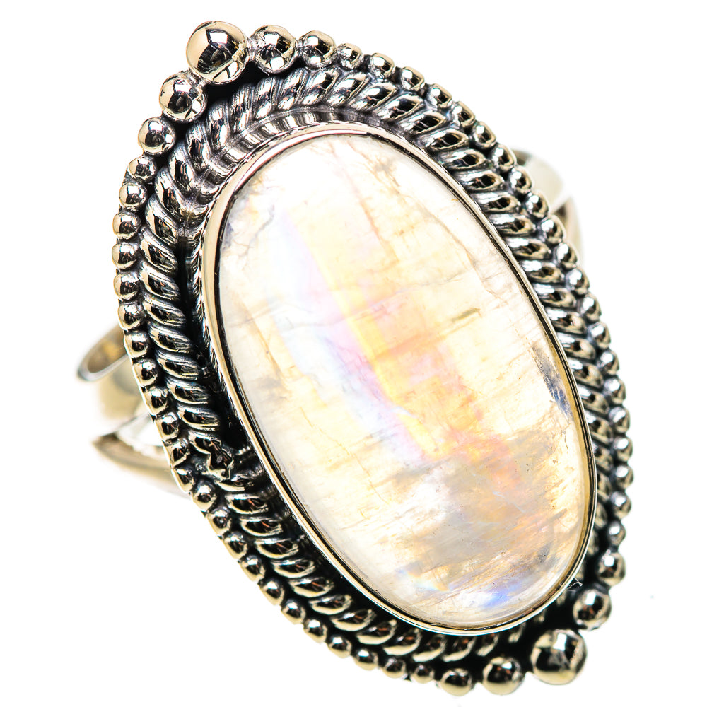 Rainbow Moonstone Rings handcrafted by Anasilvercos - RING133359 - Photo 2