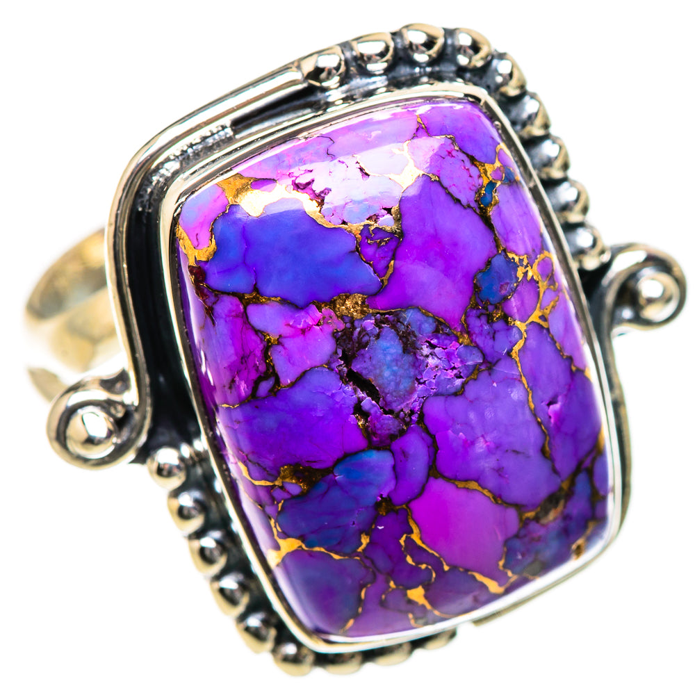 Purple Copper Composite Turquoise Rings handcrafted by Anasilvercos - RING133376 - Photo 2