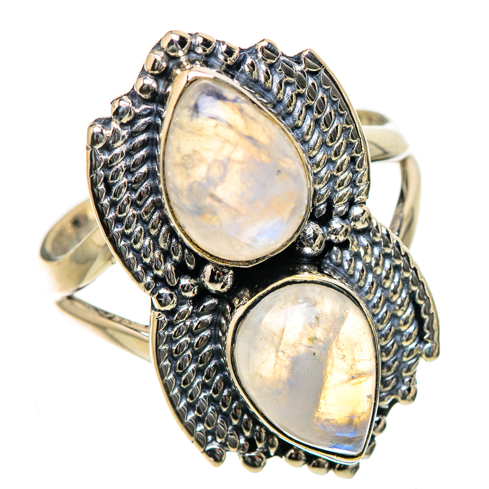 Rainbow Moonstone Rings handcrafted by Anasilvercos - RING133379 - Photo 2