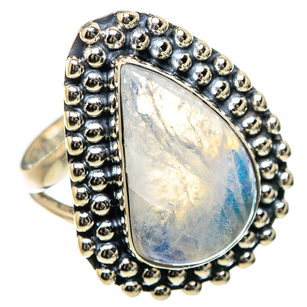 Rainbow Moonstone Rings handcrafted by Anasilvercos - RING133380 - Photo 2