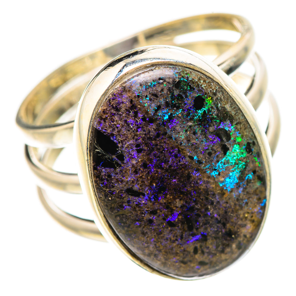 Andamooka Opal Rings handcrafted by Anasilvercos - RING133403 - Photo 2