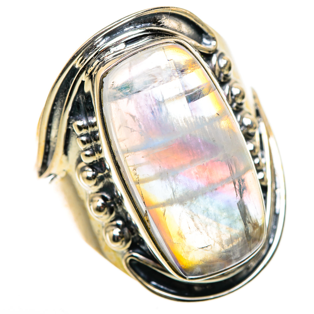 Rainbow Moonstone Rings handcrafted by Anasilvercos - RING133442 - Photo 2