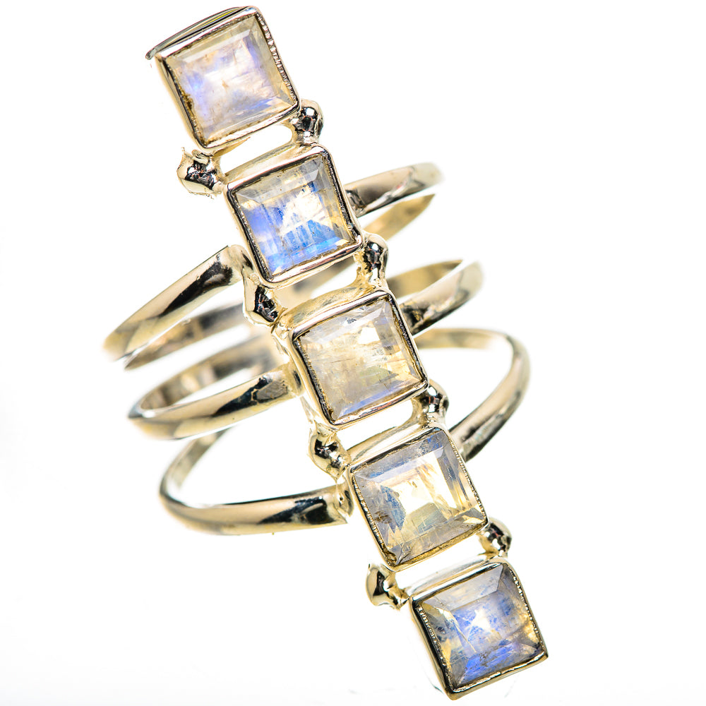 Rainbow Moonstone Rings handcrafted by Anasilvercos - RING133506 - Photo 2
