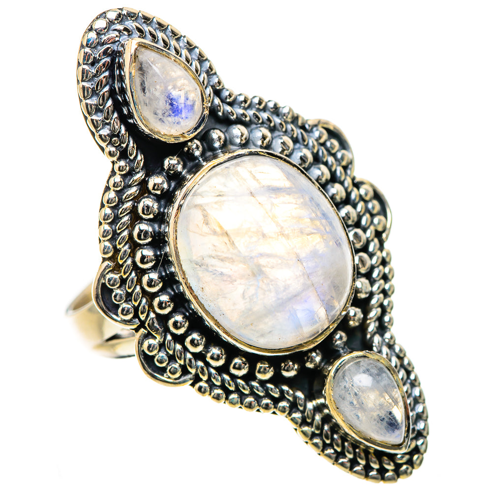 Rainbow Moonstone Rings handcrafted by Anasilvercos - RING133522 - Photo 2