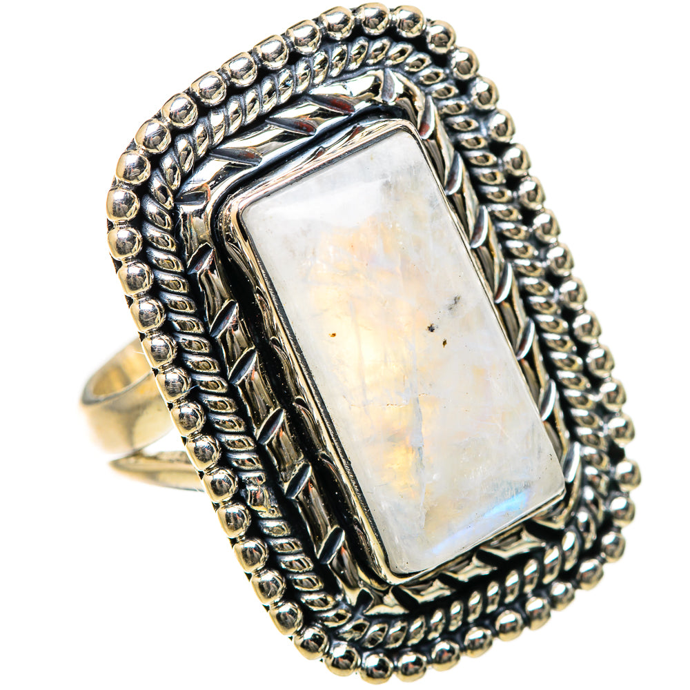 Rainbow Moonstone Rings handcrafted by Anasilvercos - RING133524 - Photo 2