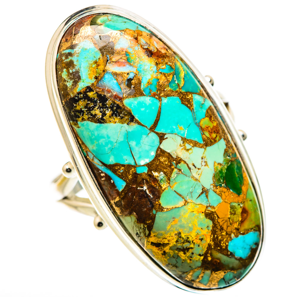 Kingman Mohave Turquoise Rings handcrafted by Anasilvercos - RING133531 - Photo 2