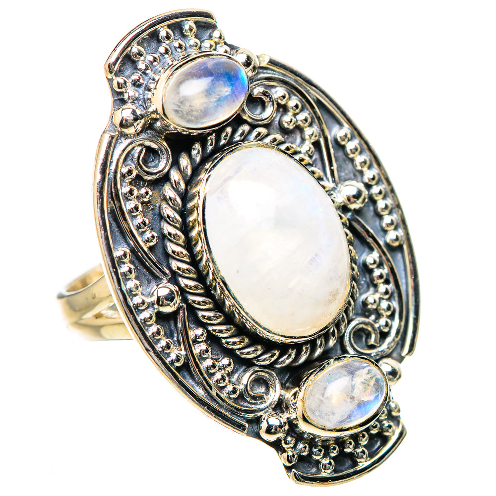 Rainbow Moonstone Rings handcrafted by Anasilvercos - RING133536 - Photo 2