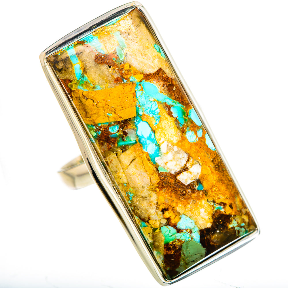 Kingman Mohave Turquoise Rings handcrafted by Anasilvercos - RING133541 - Photo 2