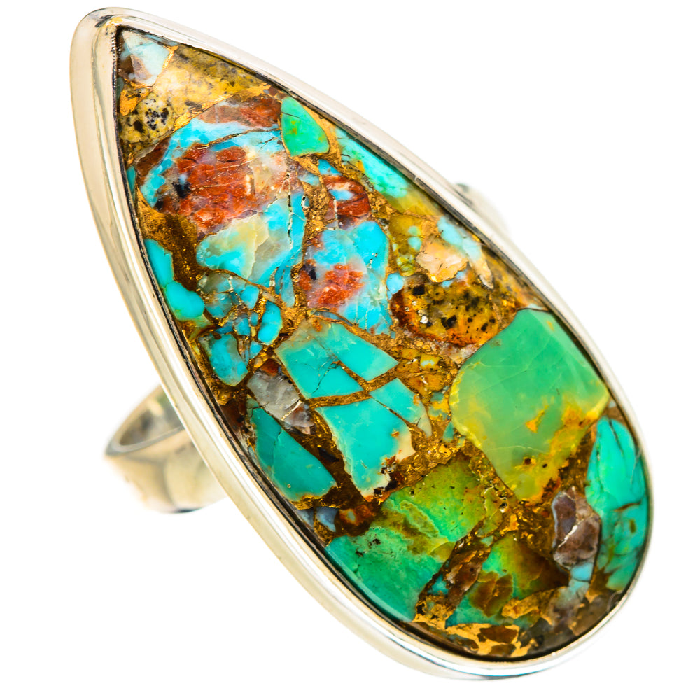 Kingman Mohave Turquoise Rings handcrafted by Anasilvercos - RING133548 - Photo 2
