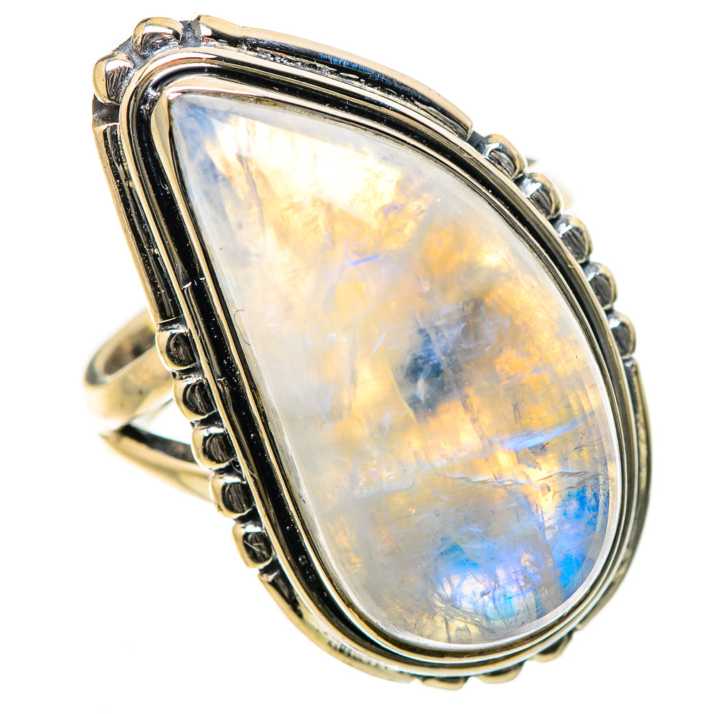 Rainbow Moonstone Rings handcrafted by Anasilvercos - RING133553 - Photo 2