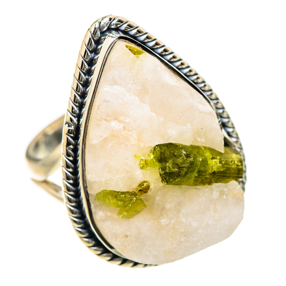 Green Quartz Crystal Rings handcrafted by Anasilvercos - RING133554 - Photo 2
