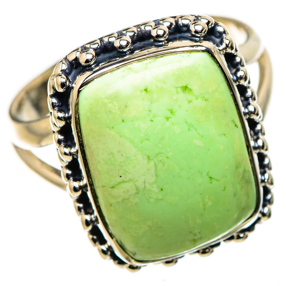 Lemon Chrysoprase Rings handcrafted by Anasilvercos - RING133573 - Photo 2