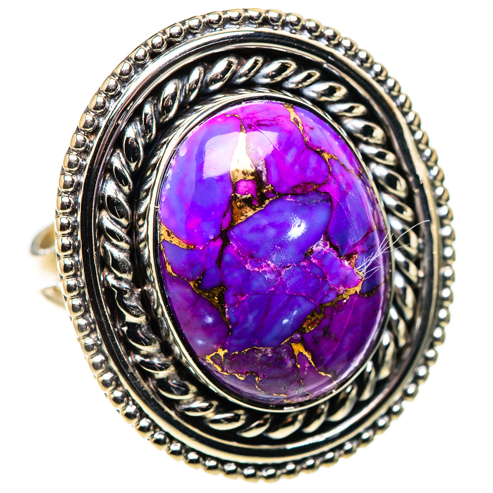 Purple Copper Composite Turquoise Rings handcrafted by Anasilvercos - RING133586 - Photo 2