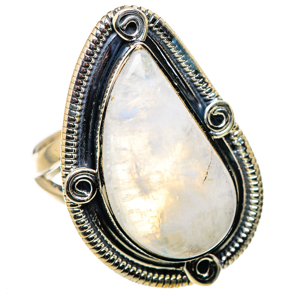 Rainbow Moonstone Rings handcrafted by Anasilvercos - RING133625 - Photo 2