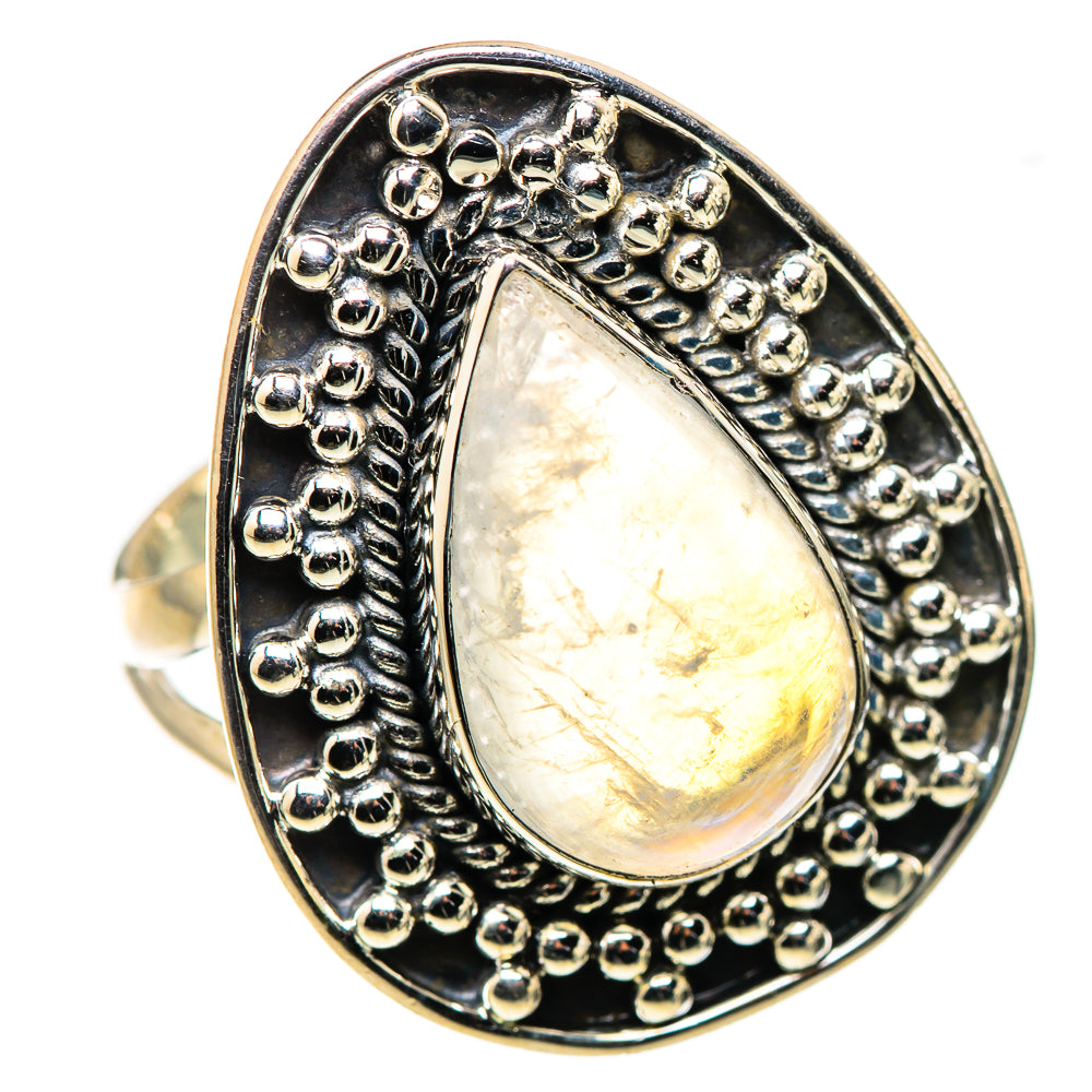 Rainbow Moonstone Rings handcrafted by Anasilvercos - RING133655 - Photo 2
