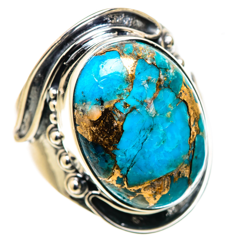 Blue Copper Composite Turquoise Rings handcrafted by Anasilvercos - RING133667 - Photo 2