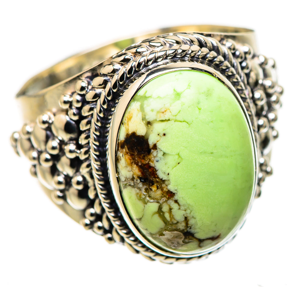 Lemon Chrysoprase Rings handcrafted by Anasilvercos - RING133700 - Photo 2