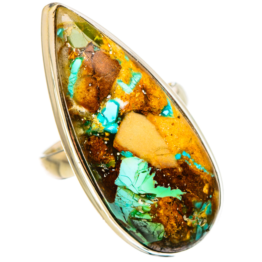 Kingman Mohave Turquoise Rings handcrafted by Anasilvercos - RING133718 - Photo 2