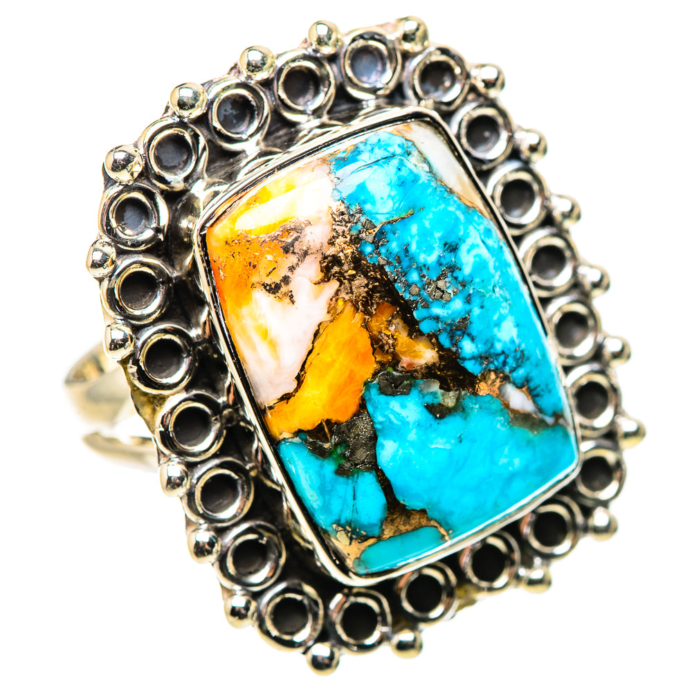 Spiny Oyster Turquoise Rings handcrafted by Anasilvercos - RING133720 - Photo 2
