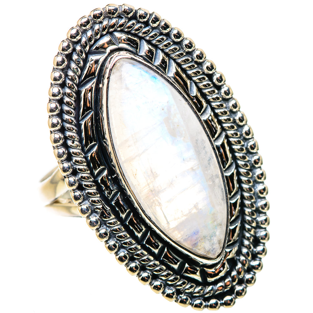 Rainbow Moonstone Rings handcrafted by Anasilvercos - RING133745 - Photo 2