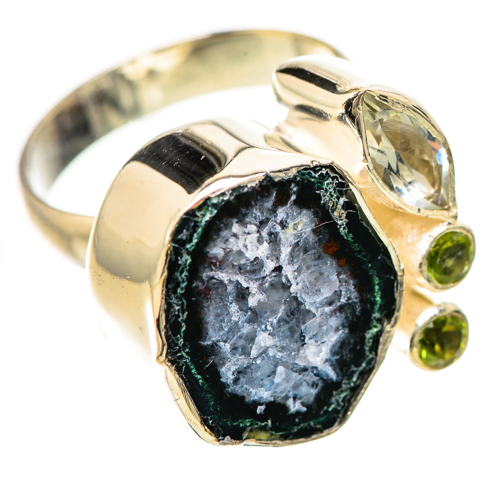 Coconut Geode Druzy Rings handcrafted by Anasilvercos - RING133841 - Photo 2