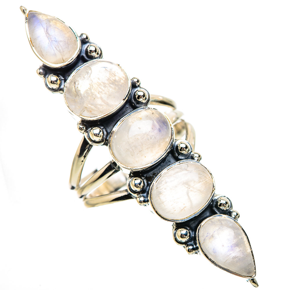 Rainbow Moonstone Rings handcrafted by Anasilvercos - RING133879 - Photo 2