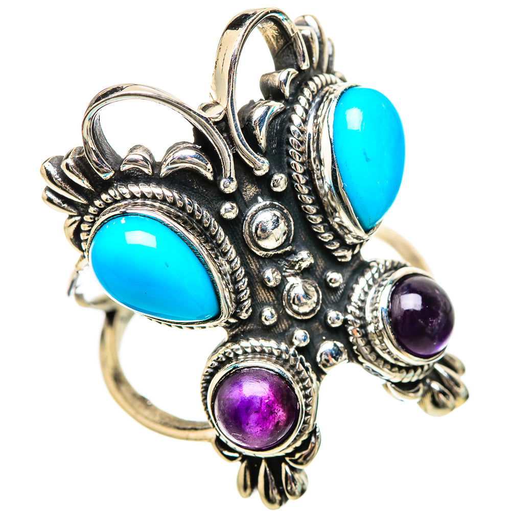 Sleeping Beauty Turquoise Rings handcrafted by Anasilvercos - RING133881 - Photo 2