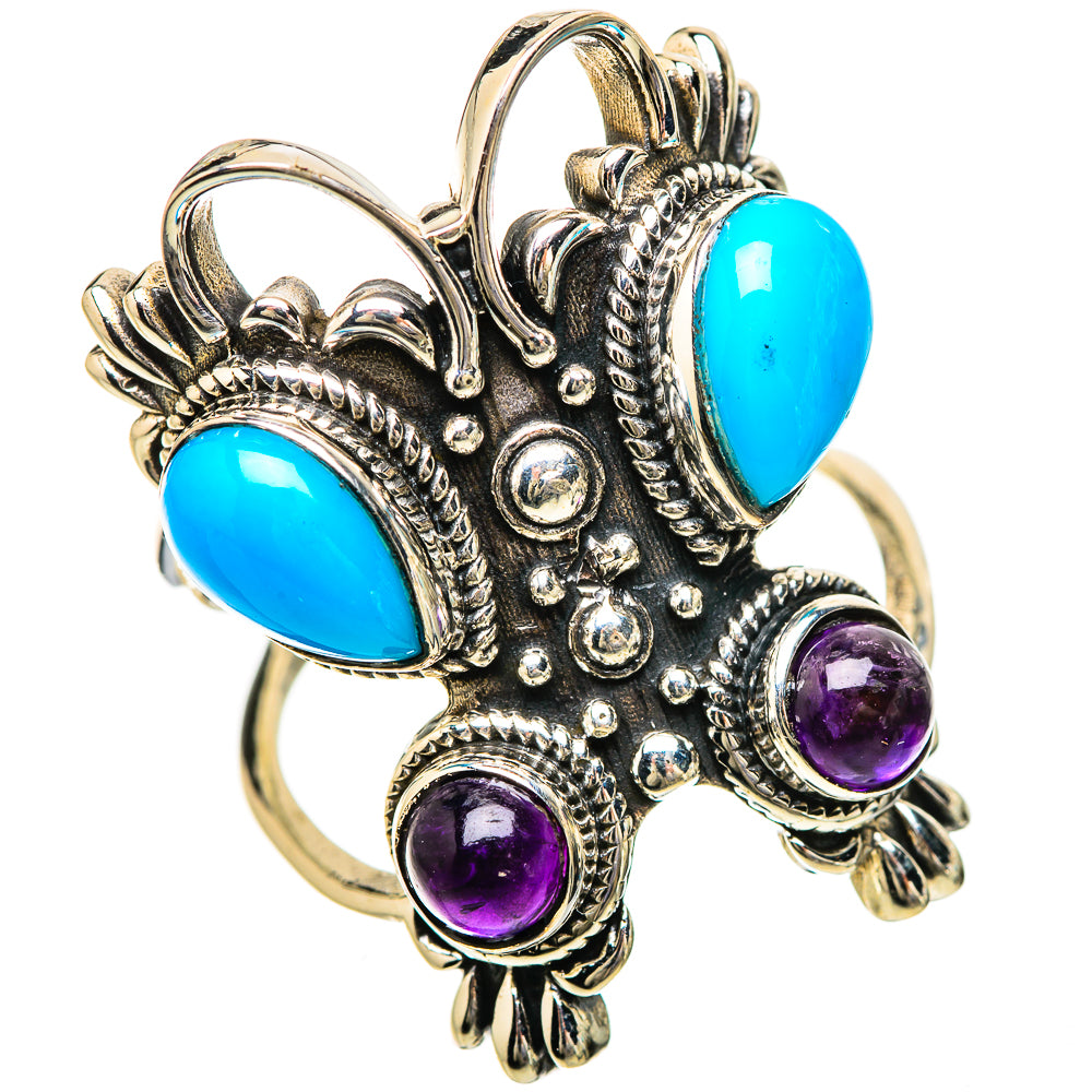 Sleeping Beauty Turquoise Rings handcrafted by Anasilvercos - RING133951 - Photo 2