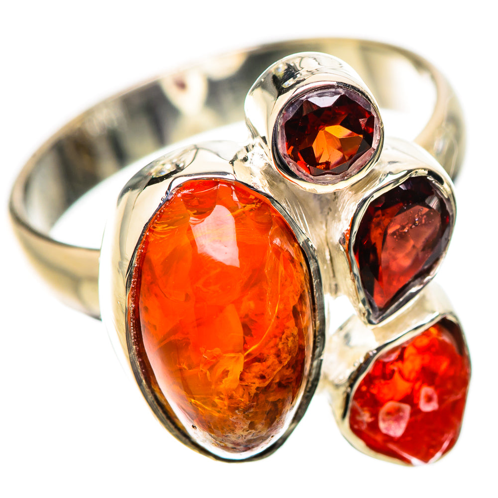 Mexican Fire Opal Rings handcrafted by Anasilvercos - RING133984 - Photo 2