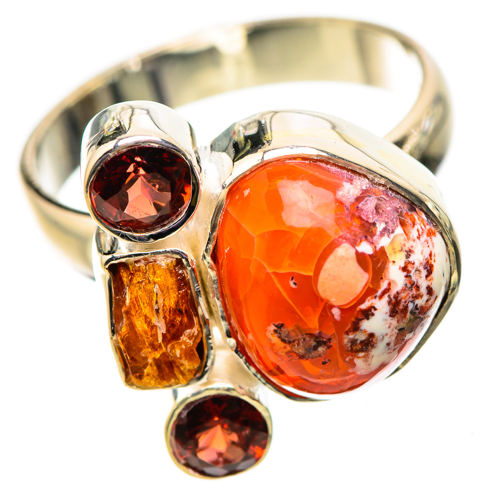 Mexican Fire Opal Rings handcrafted by Anasilvercos - RING134010 - Photo 2