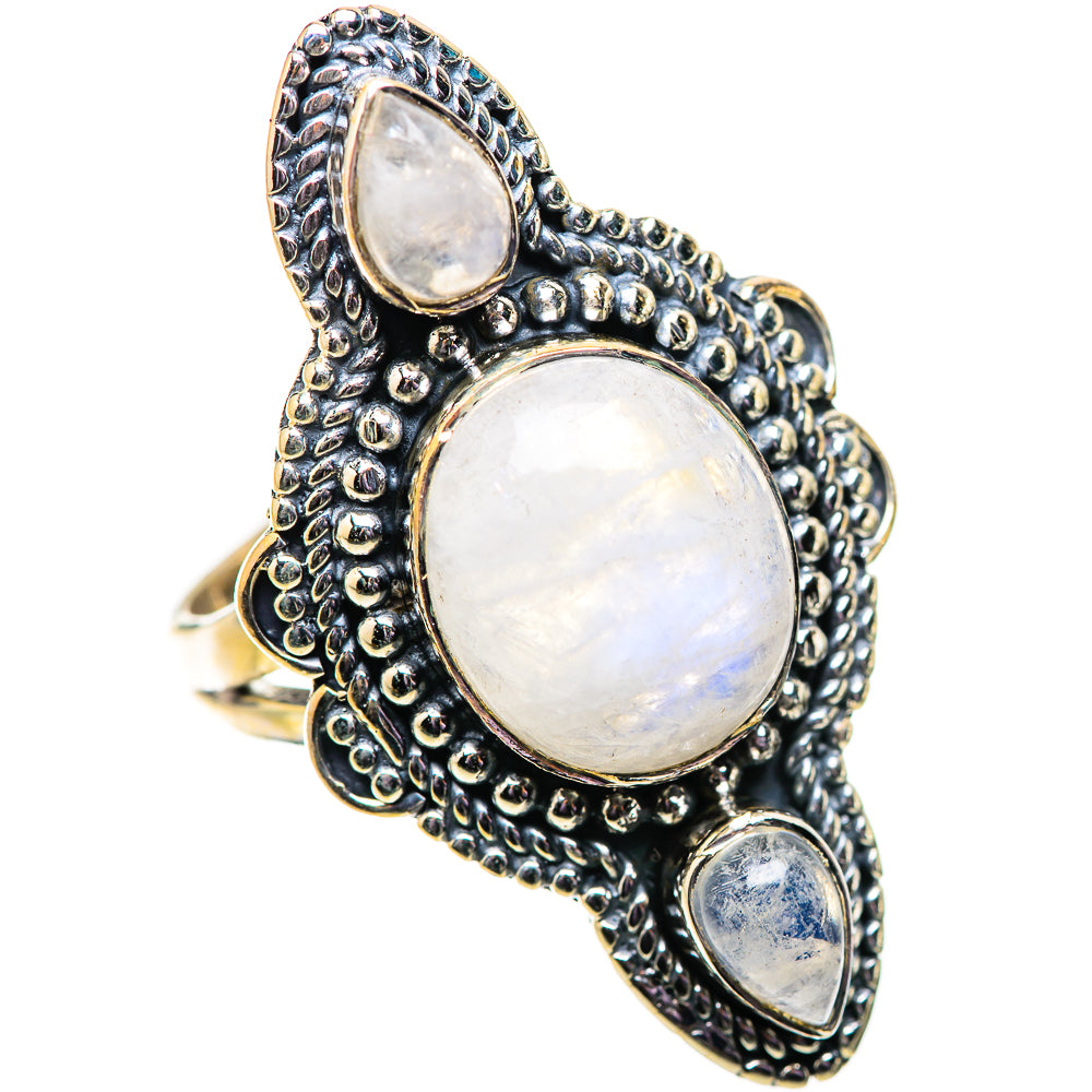 Rainbow Moonstone Rings handcrafted by Anasilvercos - RING134035 - Photo 2