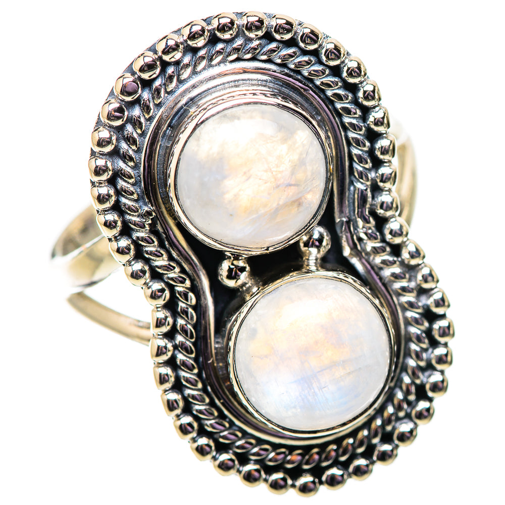 Rainbow Moonstone Rings handcrafted by Anasilvercos - RING134060 - Photo 2
