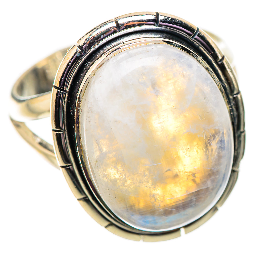 Rainbow Moonstone Rings handcrafted by Anasilvercos - RING134086 - Photo 2